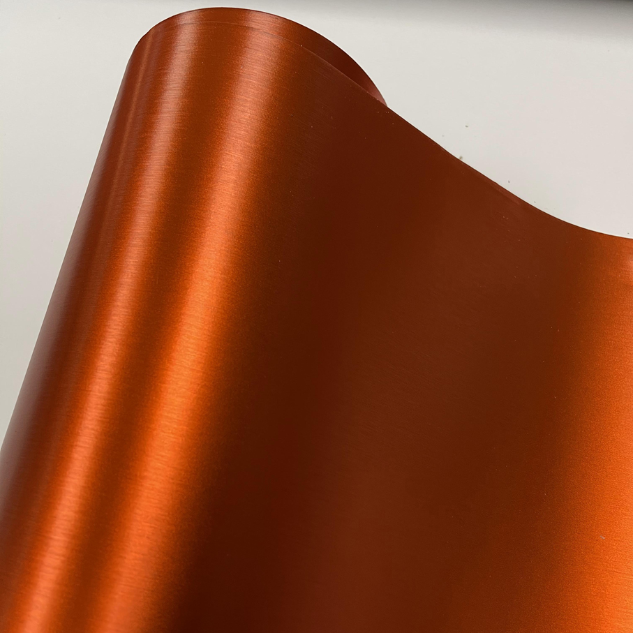 Air Bubble Wrap Roll Packaging - Gulungan Pembungkus Vinil Metalik Disikat Oranye