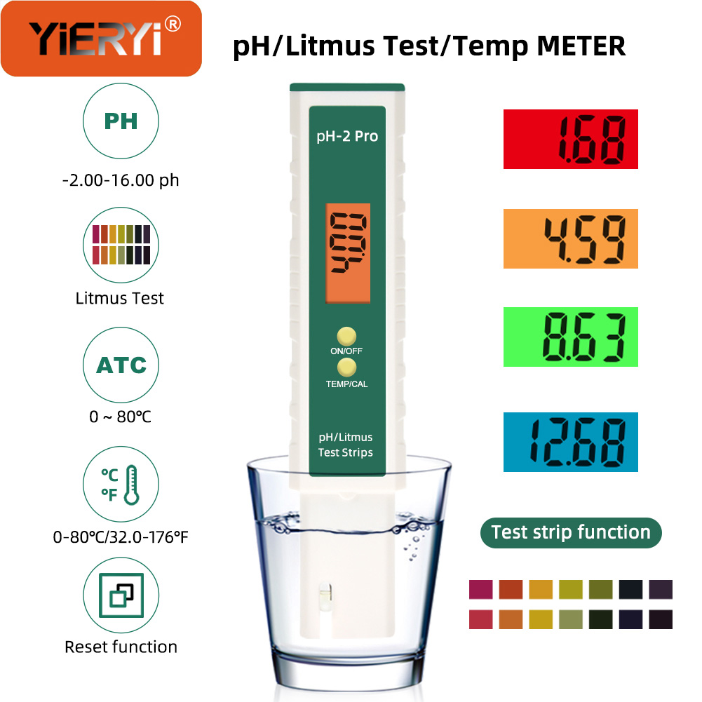 Ph Meter Digital Water Tester - Yieryi pengukur PH Digital dengan LCD