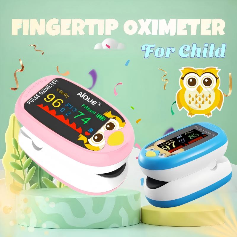 Pulse Oximeter Fingertip Rechargeable - Oksimeter Jari AiQUE untuk Anak, Pengukur