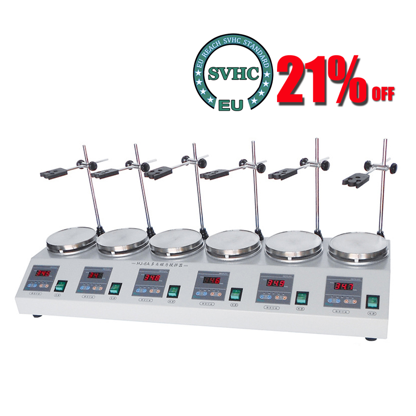 Lab Magnetic Stirrer Hot Plate - Mixer pemanas magnetik 6 kepala, Mixer