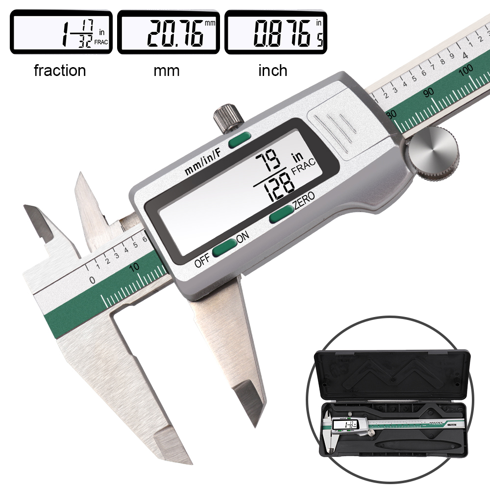 Digital Caliper 150Mm Stainless Steel - Baja nirkarat akurasi tinggi tampilan Digital