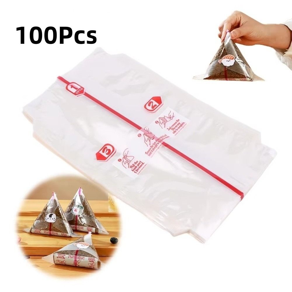 Packaging - 100Pcs Kantong Kemasan Nasi Kepal Segitiga