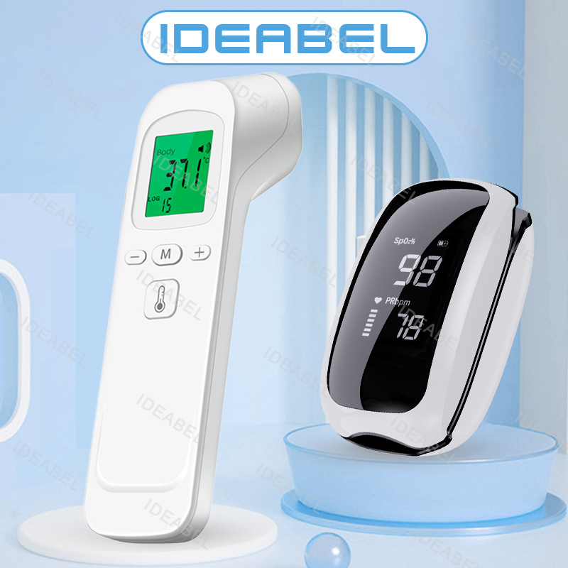 Pulse Oximeter Fingertip Rechargeable - Termometer Digital Dahi Tanpa Kontak Termometer