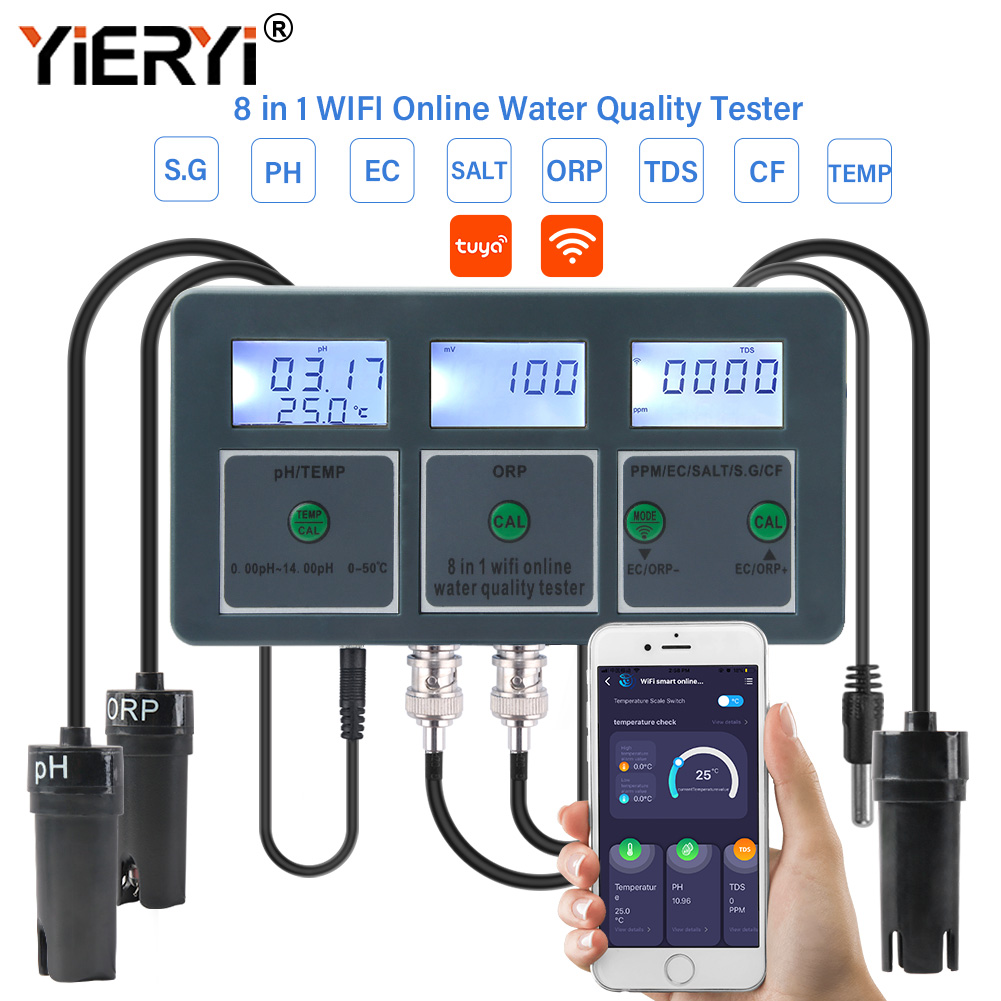 Ph Meter Digital Water Tester - Yieryi WiFi Tuya Smart PH ORP