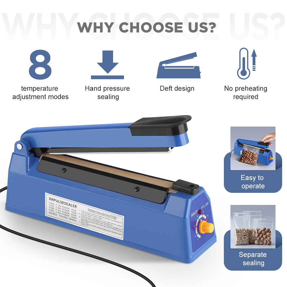 Mesin Penyegel Impuls Manual u - Plastic Bag Impulse Heat Sealer ulasan dan harga