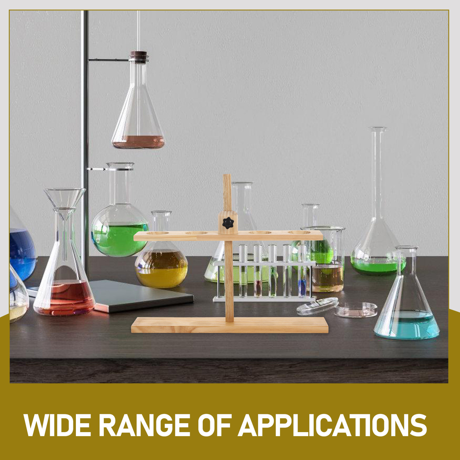 Penyangga Corong Pemisah Kayu  - Lab Equipment ulasan dan harga