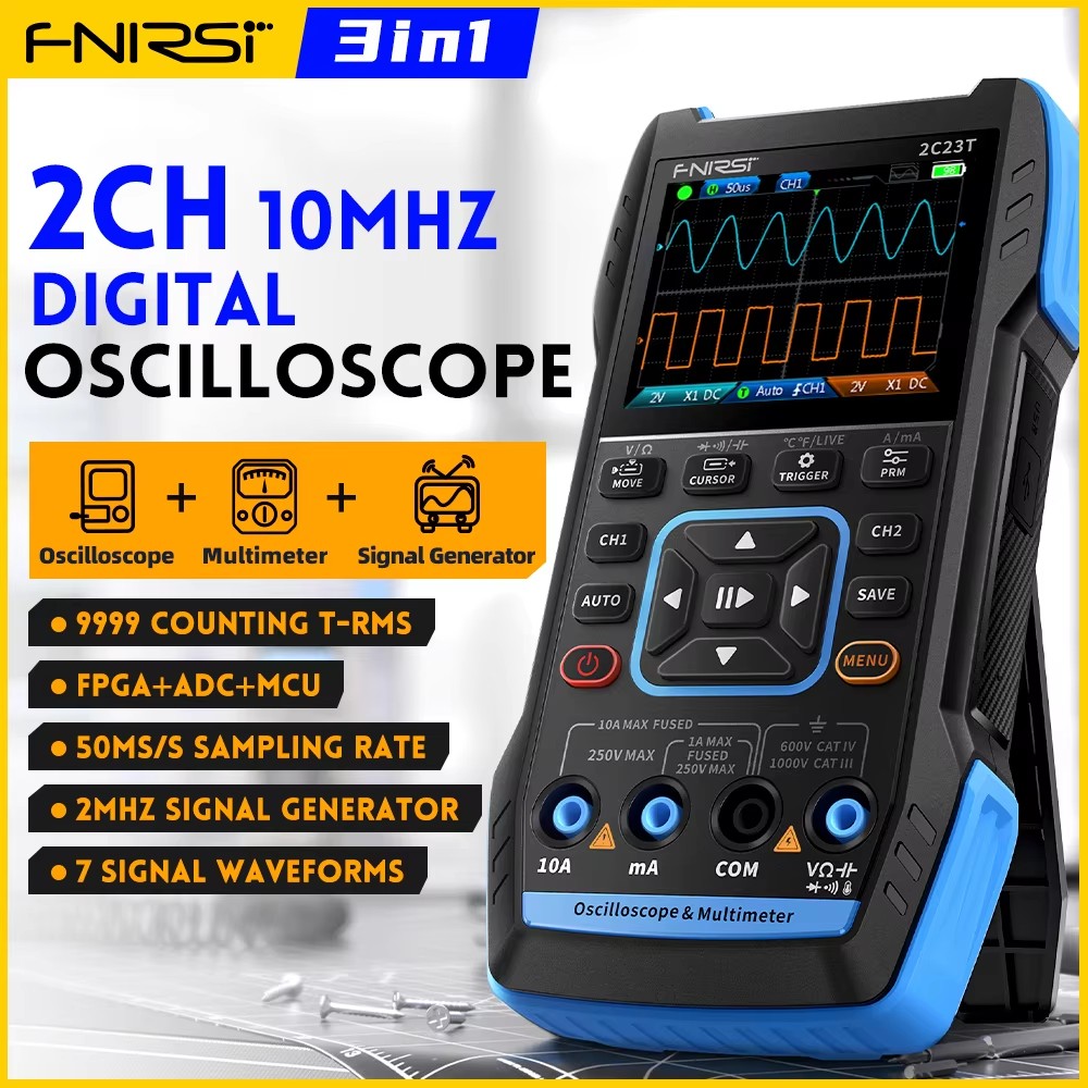 FNIRSI 2C23T Multimeter Osilos - Fnirsi Digital Oscilloscope Handheld ulasan dan harga