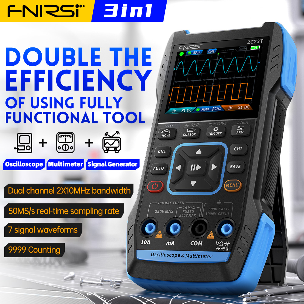 2C23T Osiloskop Digital 3-in-1 - Fnirsi Digital Oscilloscope Handheld ulasan dan harga