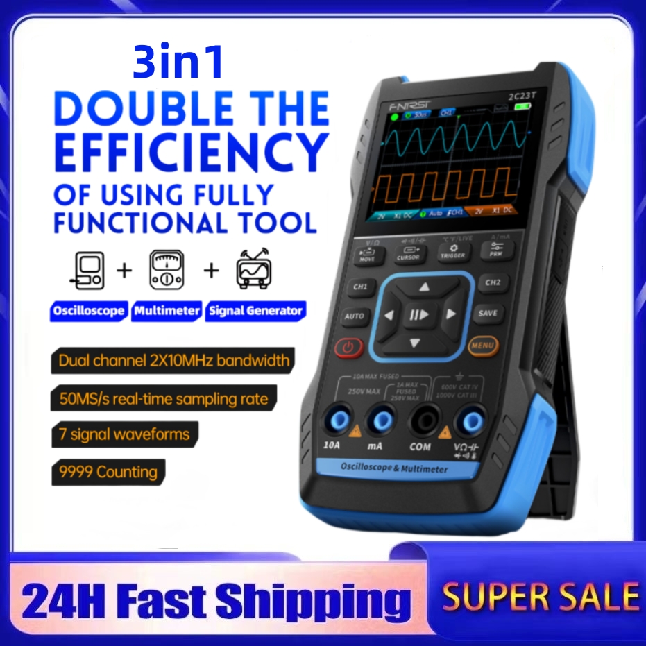 2C23T Osiloskop Digital 3-in-1 - Fnirsi Digital Oscilloscope Handheld ulasan dan harga