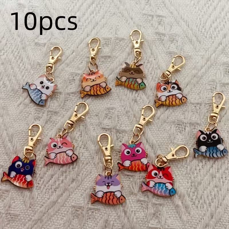 10 buah gantungan kunci kucing - Packaging ulasan dan harga
