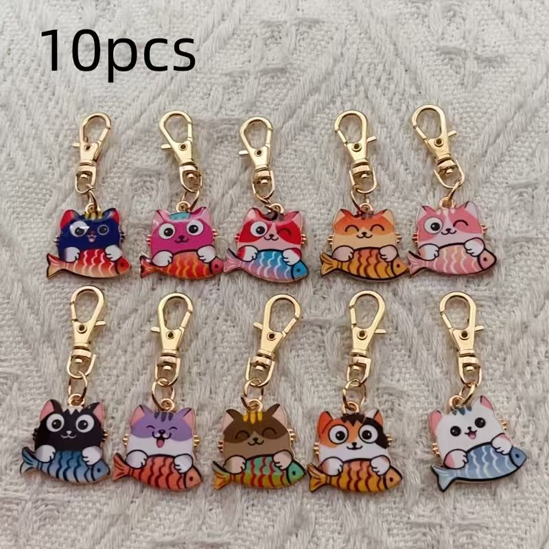 10 buah gantungan kunci kucing - Packaging ulasan dan harga